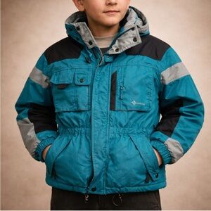 Inside Edge Kids Vertical Insulated Ski Jacket Size 14 Teal Performance Winter